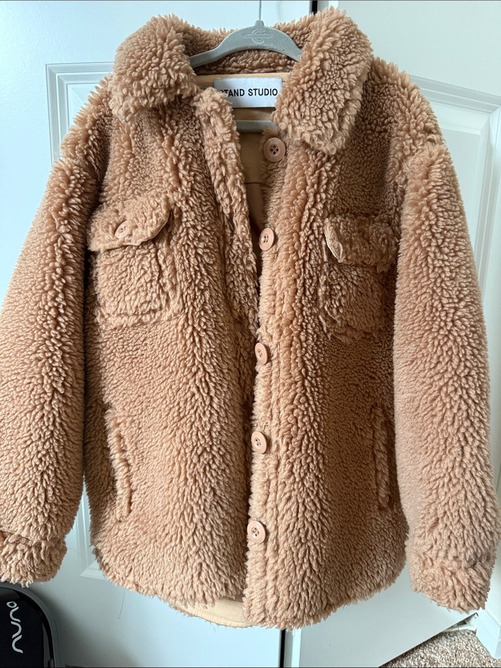 Stand Studio Kids Sherpa Puffer Jacket in Tan
